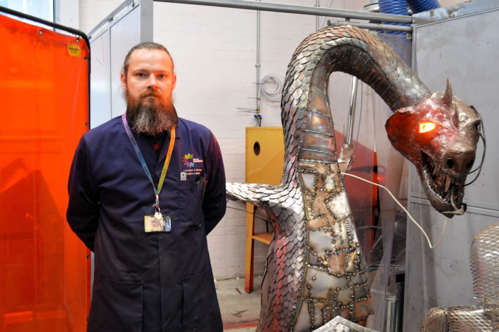 Four metre Welsh knife dragon will breathe fire into weapon awareness campaign